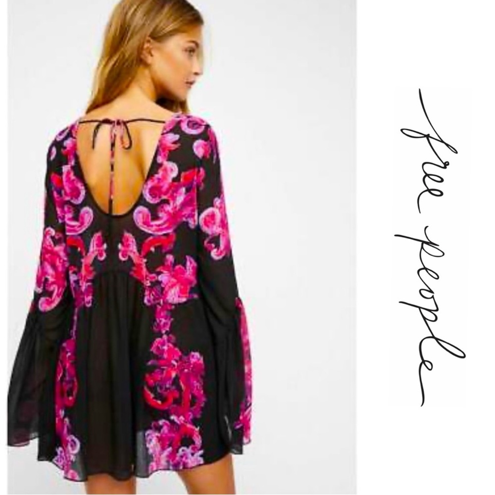 Free People Symphony Bell Sleeve Mini Dress